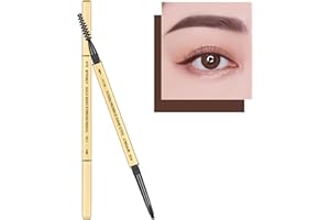 GEEWHILE Eyebrow Pencil Dual-Sided Eye Brow Pencil, Fine Tip Rapid Brow Precise Sweatproof Brow Pen with Brow Combs, Fills Brows Makeup Cosmetic Tool For Beginners (03# Brown)