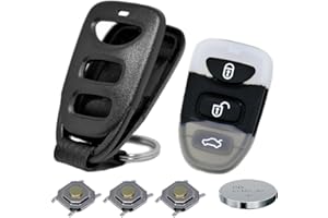 MT KEY Mando a distancia para llave de coche, 1 carcasa de 3 botones + 1 teclado + 3 microbotones + 1 pila CR2032 para Hyundai/Kia