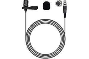 NewTH Lavalier Lapel Microphone Unidirectional Condenser Mic Compatible with Shure Wireless Bodypack Transmitter(Mini XLR TA4F 4 Pin Plug only for shure)