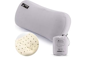 HIKEMAN Cuscino da campeggio in memory foam, ultraleggero, da viaggio, cuscino di supporto per il collo, morbido ed ergonomico, cuscino da trekking, per campeggio, auto, spiaggia, ufficio (grigio)