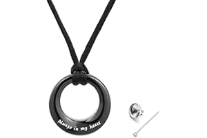 MUERDOU Round Ashes Necklace Cremation Jewelry Keepsake Holder Memorial Locket Urn Necklace for Ashes Pendant