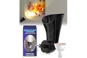 TobeBright Projecteur de Mur GU10 avec Prise, Appliques d'Intérieur Orientables, Wall Washer sur Prise Murale, Douille GU10 Rotative à 360°avec une Ampoule LED de 5W en Blanc Chaud, AC220-240V