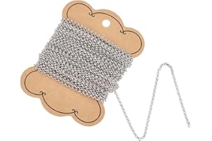 UNICRAFTALE 30 Pieds Soudé 304 en Acier Inoxydable Rolo Chaîne Maillon Fabrication de Bijoux Chaînes pour Pendentif Collier DIY Faire 2.5mm