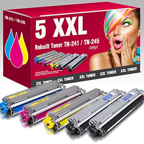 ms-point® Multipack 5x Kompatibler Toner für Brother DCP-9020CDW HL-3140CW HL-3150CDW HL-3170CDW MFC-9130CW MFC-9140CDN MFC-9330CDW MFC-9340CDW ersetzt TN-241 TN-245 TN241 TN245
