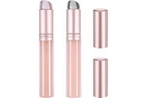 BREMOROU 2 Pcs Silicone Lip Brush Round Head Lip Balm Applicator With Cover Portable Mini Lip Brush Reusable Silicone Makeup Applicator For Lipstick Lip Balm Gloss Concealer Pink And Transparent Black