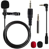 Lavalier Mikrofon, Omnidirectional Kondensator Lapel Mic mit Einfacher Clip für Recording Interview / Video Conference / Podc