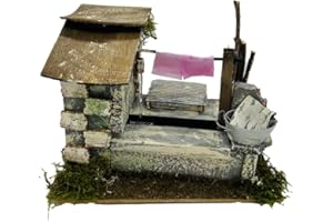 Holyhome Lavadero con fuente para Belén funcional (lavabo 20 x 14 x 17 cm (7,87 x 5,51 x 6,69 pulgadas)