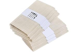 MIALILY Pack of 6 Rustikale Natürliche Baumwoll-Stoffservietten Setweich,Bequem und Wiederverwendbar, Leinen Servietten, Tuch für Hochzeitsfeier und Party-Dekoration Set von 6 Stück