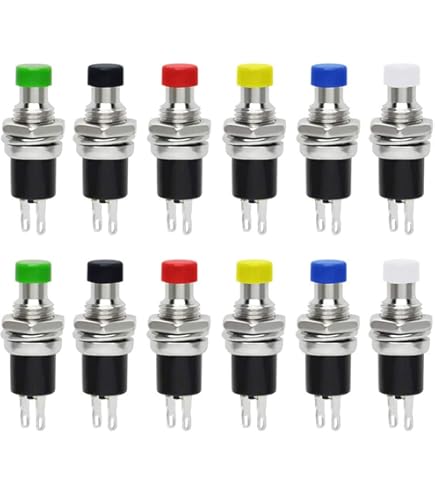 20 Pezzi Interruttori Pulsante Momentanei 7mm - Precablati, 2Pin, Nero Per DIY - Foto 11