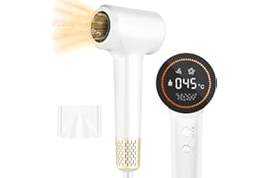 GAOJIE Seche Cheveux Professionnel, 400 Millions Sèche-cheveux à Plasma, Moteur Haute Vitesse 110000 TR/Min pour un Séchage Rapide, Avec Buse Magnétique, Faible Bruit pour Famille Voyage (Blanc)