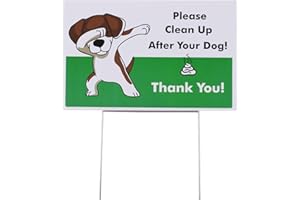 Mr. Pen Yard Signs, 'Please Clean Up After Your Dog', Brown, 12.5" x 13", Stainless Steel & Corrugated Plastic