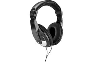 SKYTEC Vonyx SH120 - Auriculares para DJ con Bolsa de Transporte, Ligeros y robustos, Conector de 3,5 mm, Adaptador de Conector de 6,3 mm Incluido, Ideal para músicos y DJ o para Escuchar música