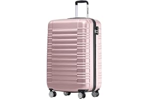 TRVLMORE Koffer & Trolleys - Handgepäck Koffer - Reisekoffer Mit Rollen - Handgepäck Trolley 55x40x20, Hartschalenkoffer Klein, Koffer Handgepäck 55x40x20 Leicht, Trolley Handgepäck, Luggage, Rosa
