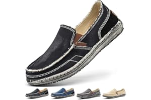 XINGHUANHUA Homme Chaussures en Toile Bateau Espadrilles Flâneurs Poids léger Appartement Doux Durable Fait Main Anti-dérapant Chaussures…