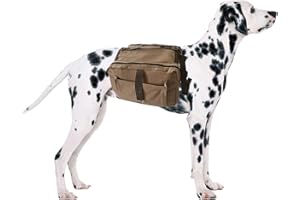 AUTUUCKEE Großer Hunderucksack, verstellbare Schultertasche, Hound Satteltasche, Geschirr-Rucksack, Weste für große Hunde im Freien (Khaki)