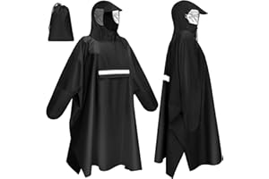 Faneam Impermeabile Poncho Antipioggia Uomo Donna, Riutilizzabile Poncho da Pioggia Bicicletta con Strisce Riflettenti, Impermeabile con Cappuccio leggero per Ciclismo, Trekking, Pesca,Taglia Unica