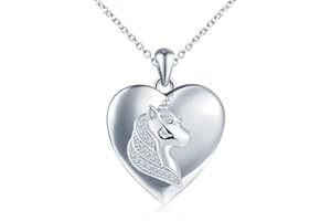 VIKILEE Unicorn Locket Necklace for Girls That Holds Pictures: 925 Sterling Silver Photo Pendant Necklaces with Zircon-Hypoallergenic Animal Locket Necklace with Picture-Cute Jewelry Lockets Gifts for Her