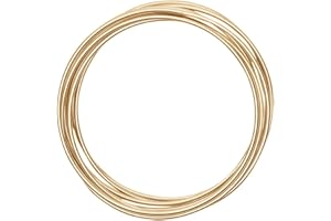 Vaessen Creative Fil Aluminium 3 m x 3 mm - Fil Métallique Light Gold (Doré) - Fil de Fer Souple pour Loisirs Créatifs, Perlage et Fabrication de Bijoux