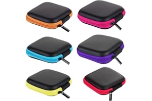 LMOGWL 6 pezzi Custodia portatile per cuffie, mini borsa EVA, guscio rigido con cerniera e rete interna, utilizzato per cuffie/cuffie Bluetooth/piccoli oggetti/chiavetta USB/borsa per cuffie chiave