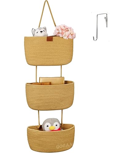 Borsa Sospesa XXL In Tessuto Con Fodera – Organizer Da Parete Con Gancio In Legno, 35x15x28 Cm, Per Corridoio, Bagno, Cameretta