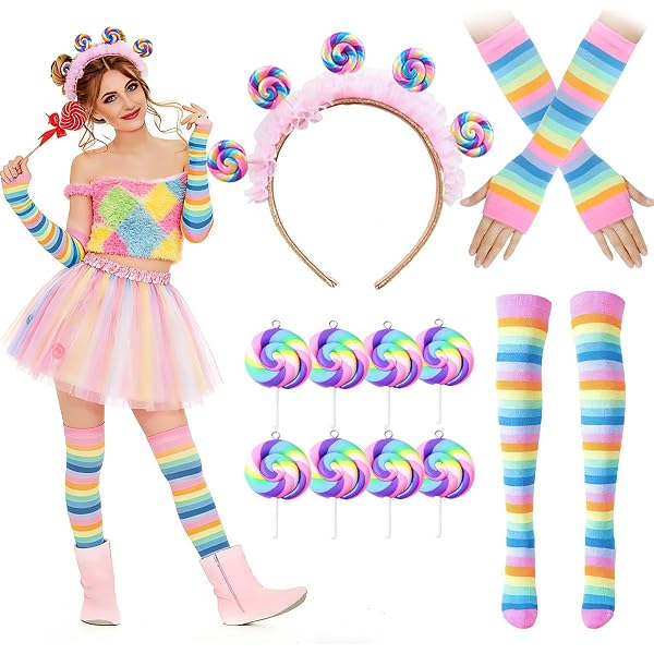 Dongcill Kit de 12pcs Lollipop Disfraz diadema pelo Lollipop diadema arco iris y tatuaje temporal Lollipop pegatinas con colgante Lollipop Disfraz Deco para fiesta Cosplay Carnaval Dongcill Kit de 12pcs Lollipop Disfraz diadema pelo Lollipop diadema arco iris y tatuaje temporal Lollipop pegatinas con colgante Lollipop Disfraz Deco para fiesta Cosplay Carnaval