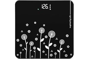 Vitafit Weighing Scales Body Weight, High Precision in 0.1lb Assured by Bathroom Scales Professional Factory SINCE 2001, White LED and Step-On, 3*AAA Batteries Included, 28st/400lb, Black