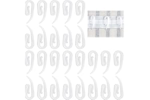 ALLisWE 100PCS Curtain Hooks Plastic White 2.7 X 1.1cm Heavy Duty Curtain Hooks for Track Curtain Header Tape Hooks Ideal for Pencil Pleat Window Door and Shower Curtains,Fits All Types of Curtains