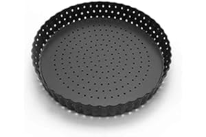 QOTSTEOS Plateau à pizza, plaque à pizza avec trous, en acier au carbone, ronde, multifonctionnelle, anti-adhésive, poêle à pizza perforée, ustensile de cuisson à pizza pour la maison et la cuisine