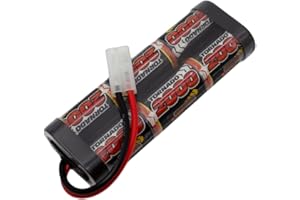Overlander Batteries 2000mAh 7.2V NiMH RC Car Battery Pack with Tamiya Plug for Remote Control Cars, Buggies, Monster Trucks and RC Models - High Capacity, Low Self-Discharge, Rechargeable Batteries