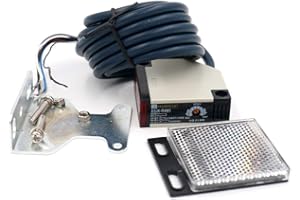 Woljay Lichtschranke Sensorschalter E3JK-R4M1 DC 12-24V / AC 90-250V with Reflektor 4M