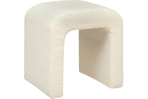 ‎ATMOSPHERA CREATEUR D'INTERIEUR Atmosphera - Hocker Sevi Bouclé - 41x35 cm - Weiß