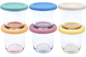 Älg och vänner baby 4 oz borosilikatglas matförvaringsburkar | 6-pack | Borosilikatglas | Set med 6