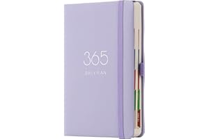 HOLDERZWU Terminplaner 2025, A5-Terminkalender, ein Tag pro Seite, Tagesplaner, Jahresplaner, ab Januar 2025 bis Dezember 2025 mit monatlichen Registern, buntem Seitendesign, Stiftschlaufe und Fach auf der