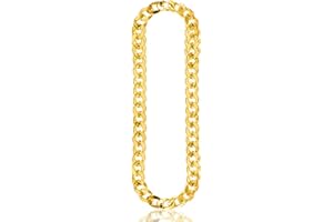 REDSTAR FANCY DRESS Fake Gold Chain Fancy Dress Jewellery for Men and Kids - Chunky Gold Necklace Costume Jewellery for 80s Fancy Dress Men - Gangster Chain for Rapper, Hip Hop Outfit or Pimp Costume
