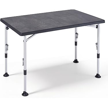 Westfield Outdoors Superb 80, Campingtisch Klappbar Höhenverstellbar Klapptisch, Stabiler Picknicktisch mit Breiten Standfüßen für Camping, Wohnwagen, Falttisch 80x60cm, Grau Sport & Freizeit