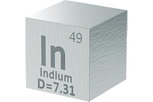 GALLANT METALS Indium Cube - Metal Element Cubes - Laser Engraved Density Cube set for a Periodic Table of Elements Collection - (Indium, 10mm)
