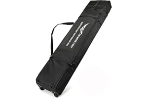 BlesMaller 170 cm Snowboard Bag with Wheels Padded Length Adjustable Air Travel Ski Bag for Ski Boots Equipment