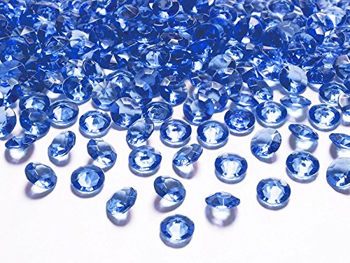 Dekosteine Diamanten blau dunkelblau 100 Stück 12mm Durchmesser Deko-Edelsteine Tischdeko Hochzeit Palandi®