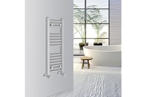 Warmehaus Toallero de baño curvado con radiador calefactor central 800 x 300 mm, cromado