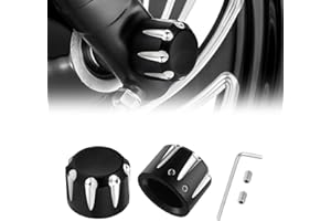 PBYMT Capuchon noir pour écrou d'essieu avant compatible avec Harley Softail Electra Road Street Glide Sportster 2002-2023
