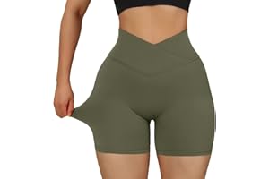 BOTCAM Leggings corti da donna, a vita alta, per allenamento, fitness, yoga, allenamento, palestra, yoga, estate, sport