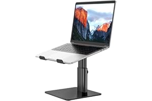 BESIGN Soporte Portátiles LSX6N, Soporte de Aluminio Ergonómico Ajustable para Portátiles de 10-14 Pulgadas, Negro
