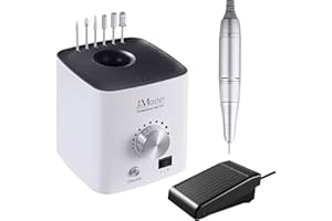 Fresa per Unghie, JCMASTER Professionale Manicure e Pedicure Kit con Pedale, 30000 RPM velocità regolabile, 6 Fresa Punte, Elettrico Lima per Unghie Gel, per pedicure pulire callosità polish