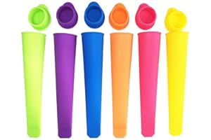 Yolistar 6 Stück Eisformen Silikon, Ice Pop Maker, EIS am Stiel Eislutscher Formen mit Decke, Wassereis formen tüten Eisformen, Wiederverwendbare, für DIY Sommer Eis