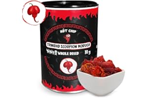 ‎HOT CHIP Trinidad Moruga Scorpion Getrocknete Chili-Schoten – Ultra scharf – 2.000.000 SHU – 100% rein – 10g – aus Ecuador – HOT-CHIP