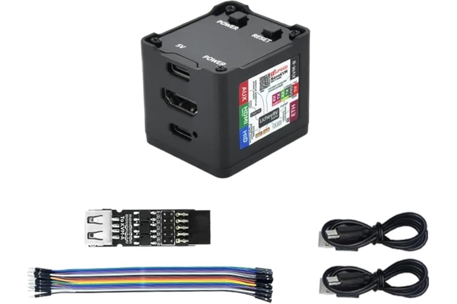 youyeetoo Sipeed NanoKVM Mini Remote Control Operations Maintenance Server, 1TOPS NPU 1GHz C906 RISC-V Linux Single Board Computer, with 100 m Network Connection (Full Package Black)
