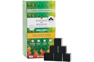 McBrikett Koko Mini Cubes Premium Charcoal for Table Grills, 1 kg Organic Coconut Grill Briquettes