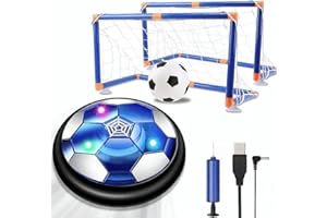 NIWWIN Piłka nożna Air Power, ładowalna piłka unosząca się ze światłami LED, zawiera siatkę i bramkę do symulacji gry w piłkę nożną, zabawka wewnętrzna i zewnętrzna dla dzieci w wieku 3-12 lat.