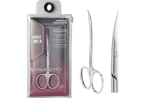 STALEKS PRO Forbici professionali per cuticole. Preciso e sicuro. Anelli ergonomici. Acciaio inossidabile. Expert SE-50/3