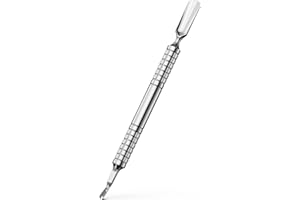 FVION Corta Cutículas 2 en 1 con Tenedor, Quita Cuticulas Uñas Herramienta de Acero Inoxidable para Empujador de Cuticulas, Manicura y Pedicura - Plateado
